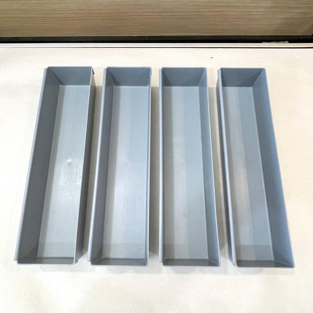 Vintage Rubbermaid Blue Interlocking Drawer Organizer Bins Set Of 4 Utility Shop
